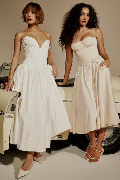 White strapless dress